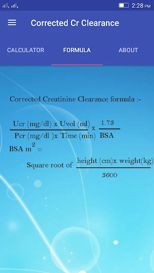 Creatinine Clearance Rate Screenshot 3