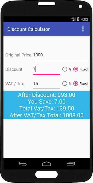 Discount Calculator Screenshot 1