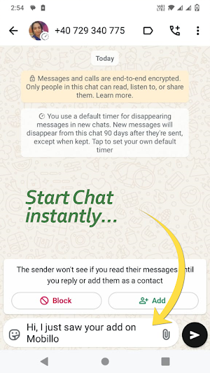 1 Time Messenger for WhatsApp Screenshot 2