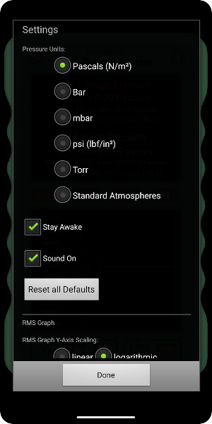 RMS Pressure Meter Screenshot 3