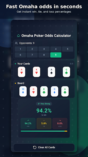 Omaha Poker Odds Calculator Screenshot 0