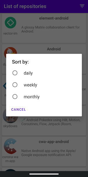 Trending Kotlin Repositories Screenshot 1
