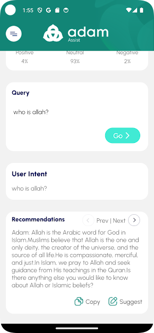 Adam AI Assistant Screenshot 1