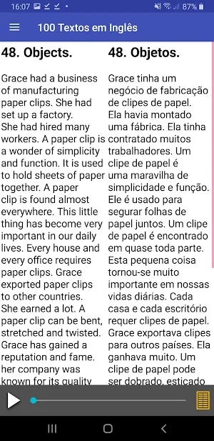 100 Textos em Inglês Screenshot 0