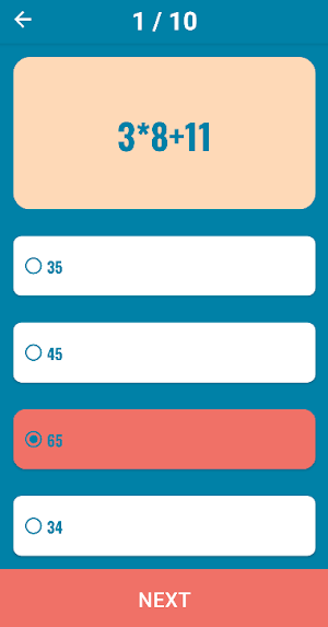 Math Quiz Game Screenshot 2