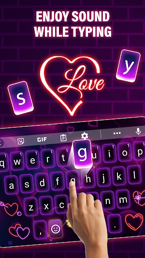 Neon Love Keyboard Theme Screenshot 2