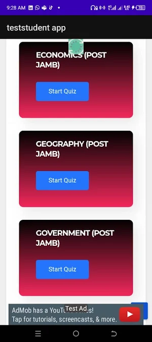 Post Jamb Q&A(Teststudent) Screenshot 3