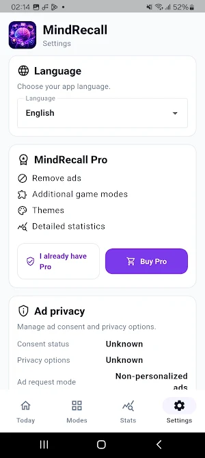 MindRecall: Memory Games Screenshot 3