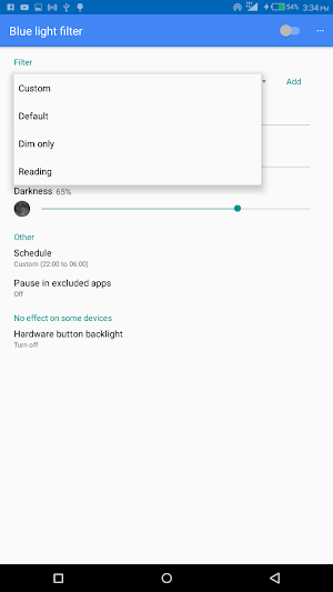 Blue light filter for old andr Screenshot 0