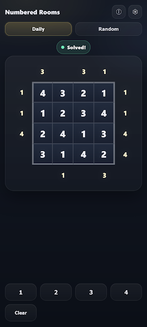 Numbered Rooms - Logic Puzzle Screenshot 1