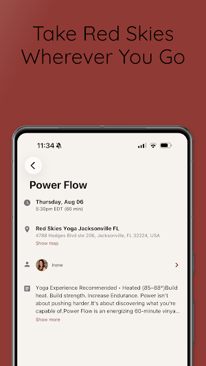 Red Skies Yoga App Screenshot 3