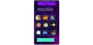 Weight on different planets Ap Screenshot 0