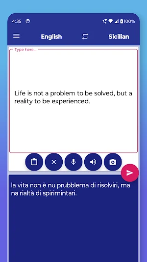 Sicilian English Translator Screenshot 2