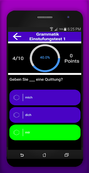 Deutsch Grammatik Einstufungst Screenshot 3