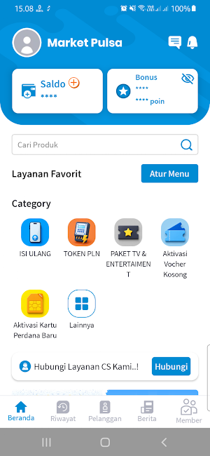 Market Pulsa - App Pulsa Screenshot 2
