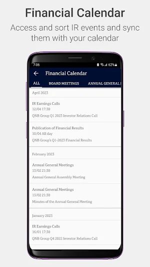 QNB Investor Relations Screenshot 3
