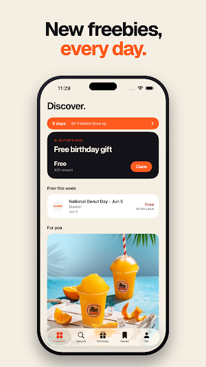 Freebird: Birthday Freebies Screenshot 1