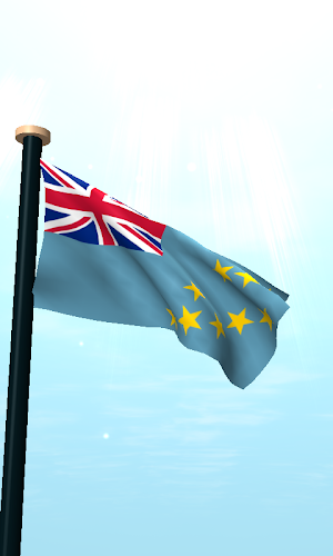 Tuvalu Flag 3D Free Wallpaper Screenshot 1