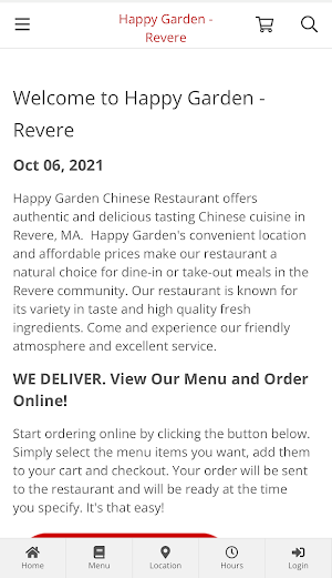 Happy Garden - Revere Ordering Screenshot 0
