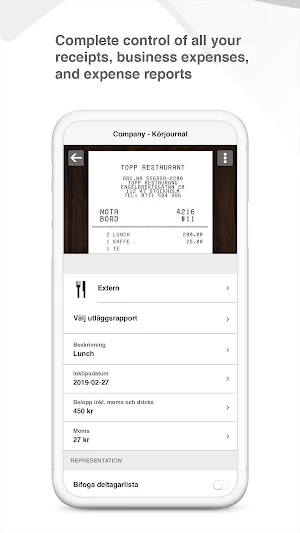 Telavox Expense Screenshot 2