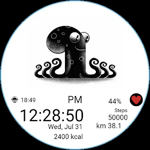 Animated Cute Octo Watch Face Screenshot 2
