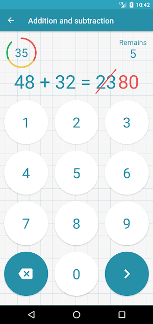 Addition and subtraction Screenshot 2