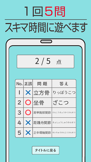 難読漢字クイズ 骨・関節編 -なかなか読めない漢字- Screenshot 3