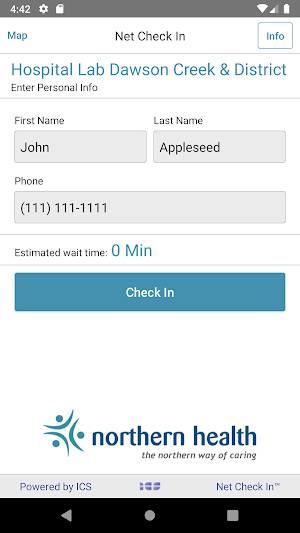 Net Check In - Northern Health Screenshot 1