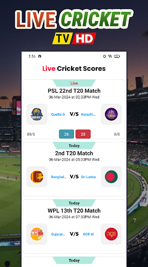 Live Cricket TV & Scores Screenshot 0