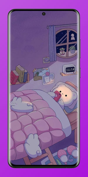 Kawaii Purple Wallpaper 4K Screenshot 1
