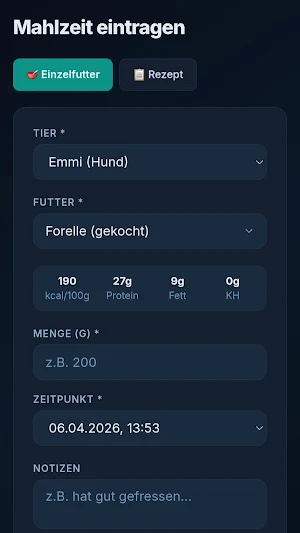 PetNutrition Tracker Screenshot 0