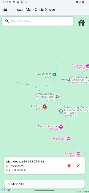 Japan Map Code Saver Screenshot 3