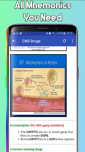 Pharmacology Mnemonics Screenshot 2