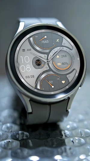 Orange Silver For Wear OS Screenshot 3