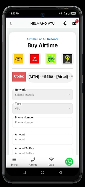 Helmawo Vtu Screenshot 3