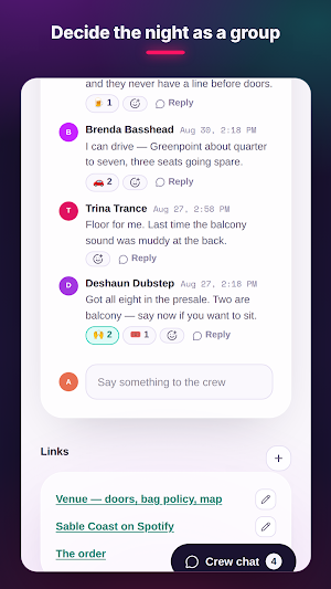 Wayfarer: Concerts & Trips Screenshot 2
