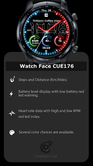 Hybrid Watch Face CUE176 Screenshot 1