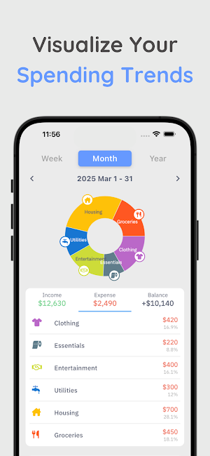 PockeMoney - Pocket Money Log Screenshot 3