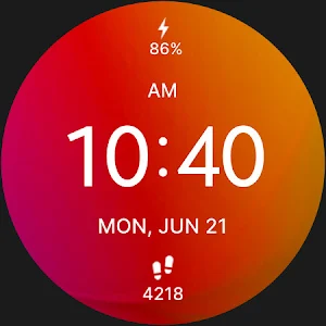 Minimal Red Watch Face Screenshot 3