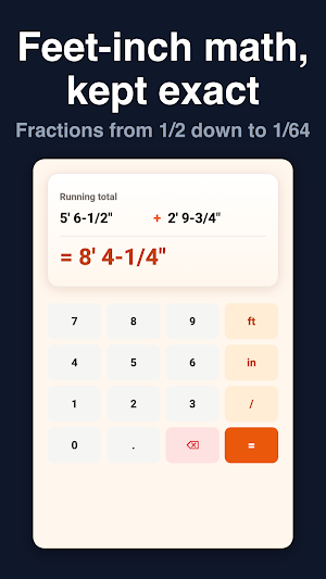 Construction Calculator ft-in Screenshot 0
