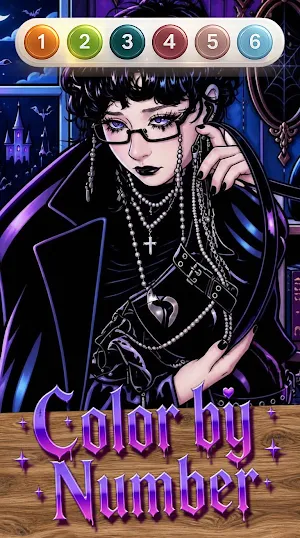 Gothic Girl Color by Number Screenshot 3