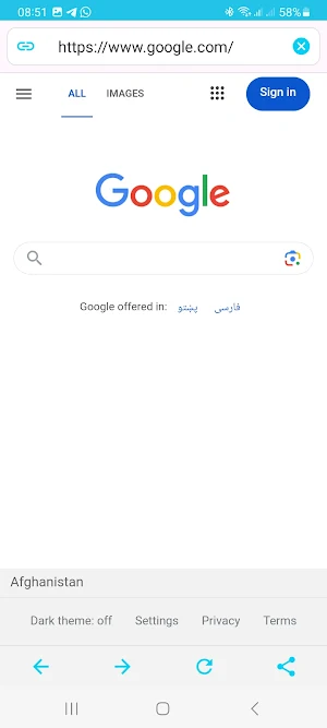 Mini Browser Screenshot 1