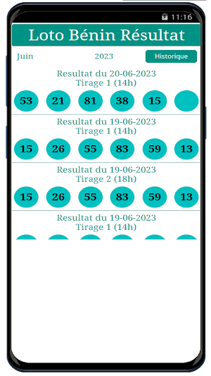 Bénin Loto Résultat Screenshot 3