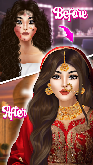 ASMR Indian Bridal Makeup Game Screenshot 0