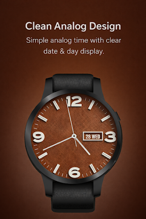 Analog Brown Leather WatchFace Screenshot 2