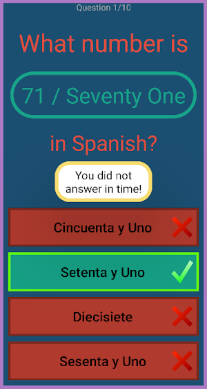 Spanish Number Game Screenshot 2