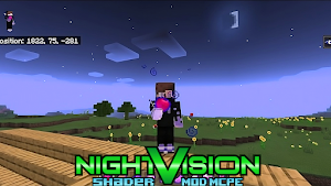 Night Vision Shader Mod MCPE Screenshot 1