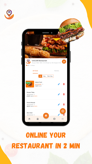 UniCafX Restaurant Partner Screenshot 0