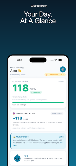 GlucoseTrack: GLP-1 & Glucose Screenshot 0