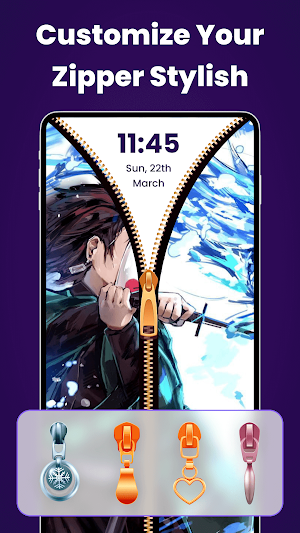 Zipper Lock Screen Wallpaper Screenshot 1
